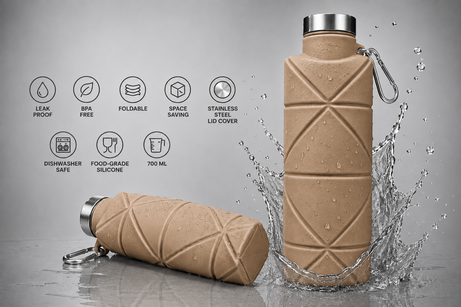 CARAMEL LATTE FOLD - WATER BOTTLE - Image 2