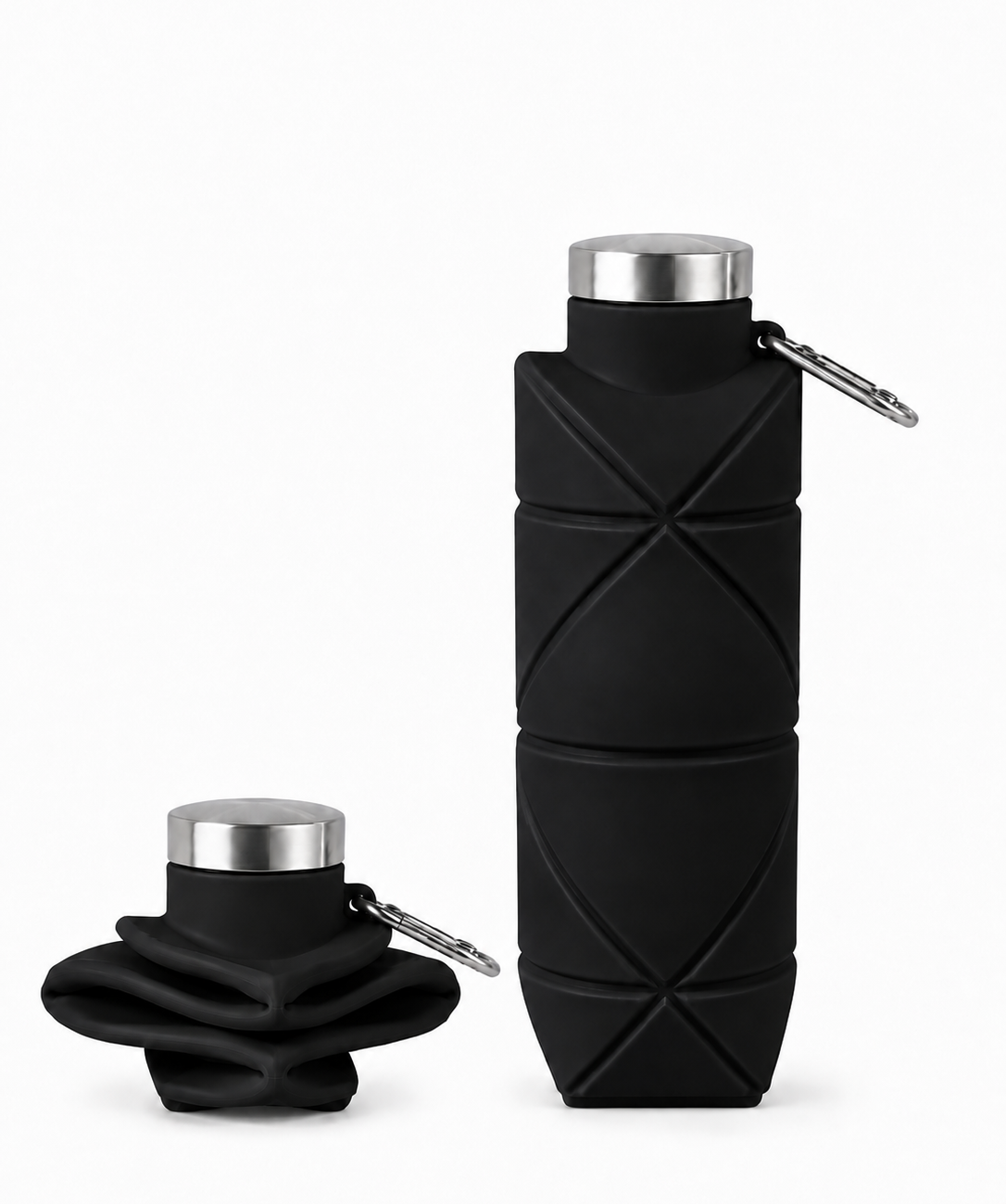 Black obsidian collapsible water bottle