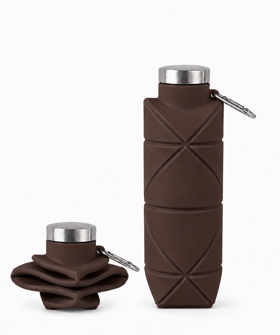 truffle brown collapsible water bottle