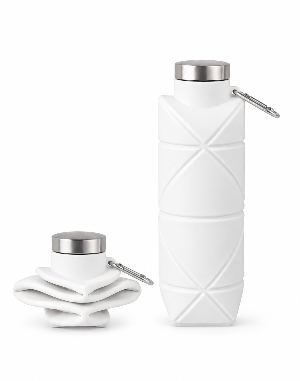 collapsible white water bottle blanco