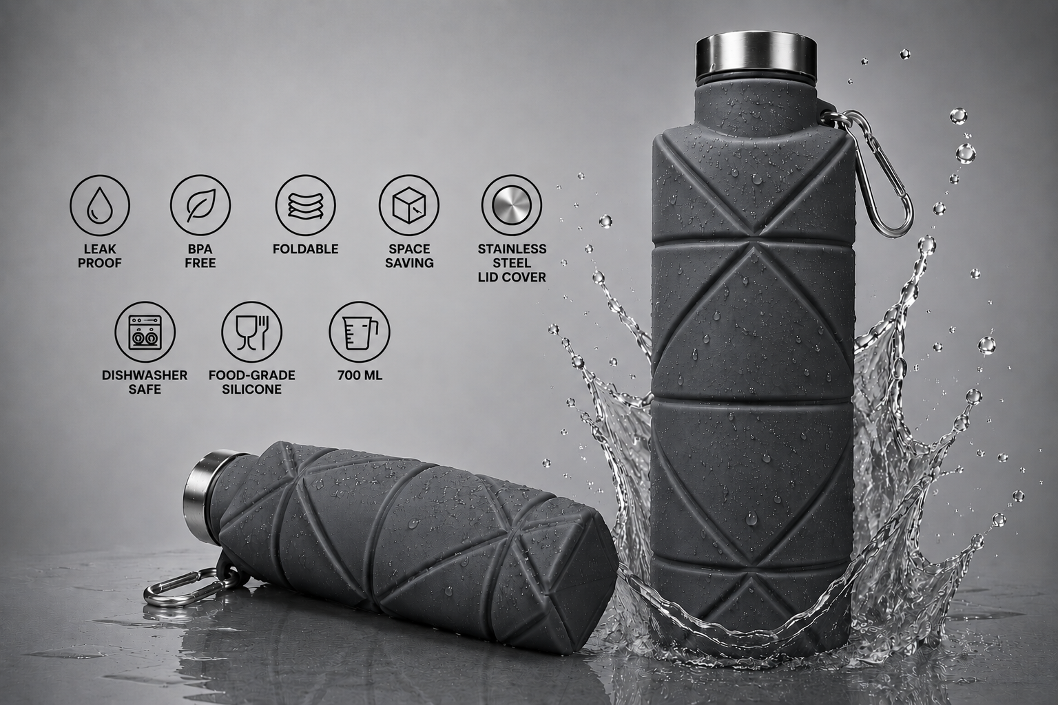 GRAPHITE FOLD - WATER BOTTLE - Image 2
