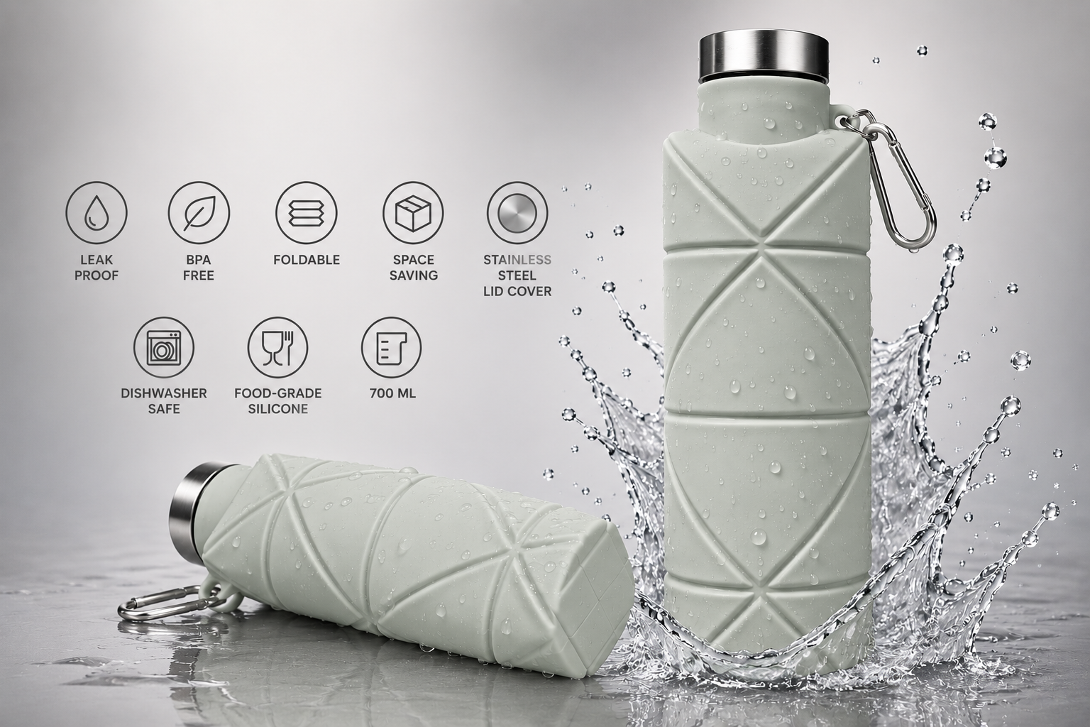 smokey grey foldable bottle