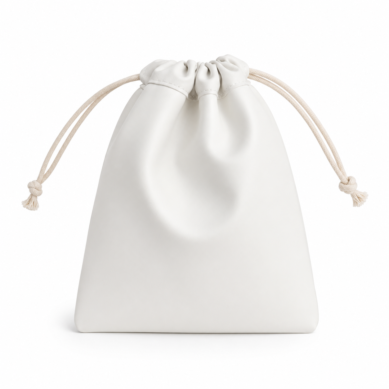 White silicone drawstring pouch by lapetia