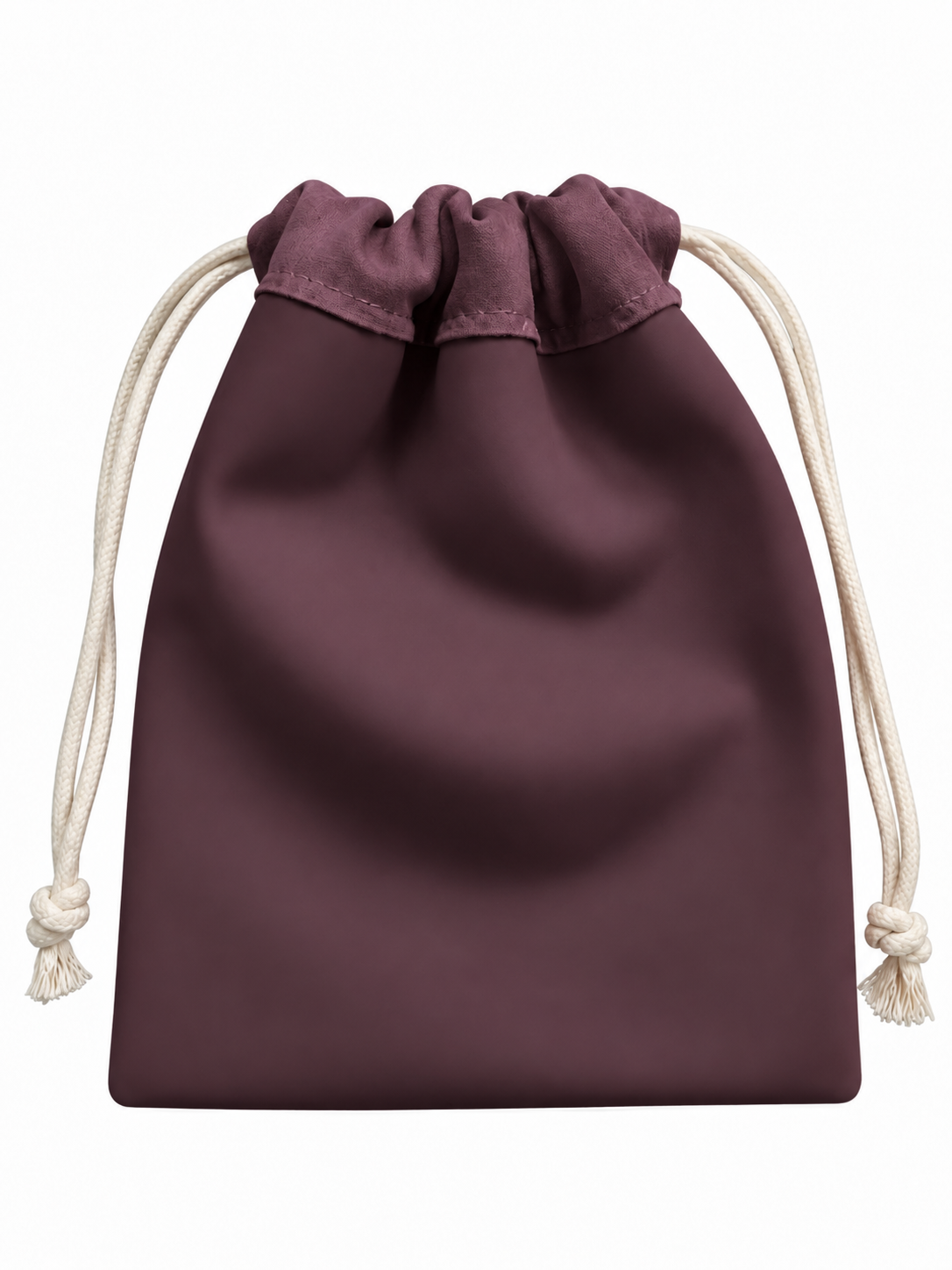 Burgundy silicone drawstring pouch london by lapetia